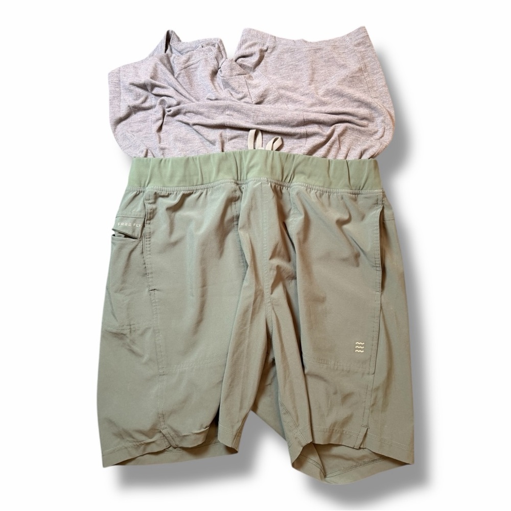 Free Fly Bamboo-Lined Active Breeze Short Running Workout Sports Mens Size L - Picture 4 of 10